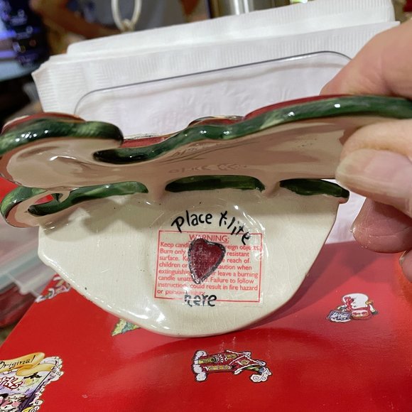 Perfect For Holiday Giving!! #2 RARE Vintage Blue Sky - Clayworks T-Lite Holder - Picture 3 of 4